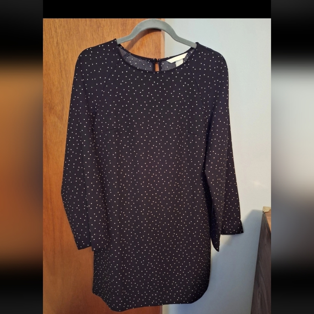 Final Price*H&M NWT Women's Black Polka Dot Knee Length Heavyweight Dress Size S